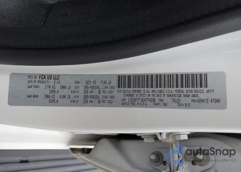 2019 Ram 1500 Limited 4X4 6'4 Box from USA, damaged, VIN 1C6SRFPT3KN774290